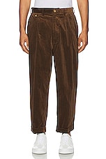 Beams Plus 2 Pleats Corduroy Pant in Golden Brown, view 3, click to view large image.