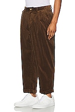 Beams Plus 2 Pleats Corduroy Pant in Golden Brown, view 4, click to view large image.