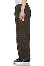 Beams Plus Mil Easy Pants Linen Mesh Plaid in Olive, view 5, click to view large image.