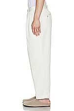 Beams Plus 2 Pleats Trousers Pe Twill in Oyster, view 4, click to view large image.