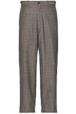 Beams Plus Ivy Trousers Wide Linen Plaid in Brown, view 1, click to view large image.