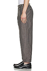 Beams Plus Ivy Trousers Wide Linen Plaid in Brown, view 5, click to view large image.