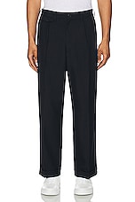 Beams Plus 2 Pleats Trousers in Navy, view 3, click to view large image.