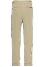 Beams Plus 2 Pleats Trousers Pe Twill in Sand, view 2, click to view large image.