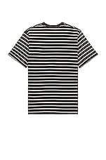 Beams Plus Multi Stripe Pocket Tee in Cool Grey, view 2, click to view large image.