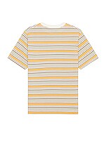 Beams Plus Multi Stripe Pocket Tee in Off White, view 2, click to view large image.