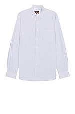 Beams Plus Oxford Candy Stripe in Blue, view 1, click to view large image.
