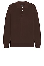 Beams Plus Knit Polo in Brown, view 1, click to view large image.