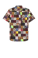 Beams Plus Short Sleeve Patchwork Shirt in Patchwork, view 2, click to view large image.