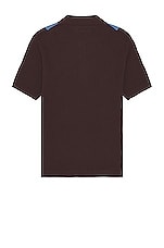Beams Plus Knit Stripe Polo in Brown, view 2, click to view large image.