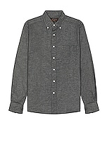 Beams Plus B.d. Flannel Solid Shirt in Grey, view 1, click to view large image.