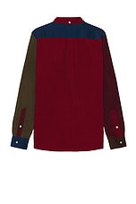 Beams Plus B.d. Corduroy Panel Shirt in Red, view 2, click to view large image.