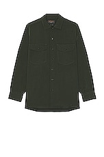 Beams Plus Work Classic Fit Pe Twill Shirt in Green, view 1, click to view large image.