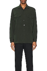 Beams Plus Work Classic Fit Pe Twill Shirt in Green, view 3, click to view large image.