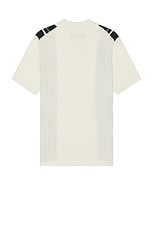 Beams Plus Knit Polo Stripe in White, view 2, click to view large image.