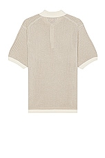 Beams Plus Knit Polo Washi 2 Tone in Off White, view 2, click to view large image.
