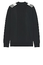 Beams Plus Knit Polo Gradation Stripe in Black, view 2, click to view large image.
