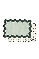 business & pleasure co. Placemat Set Of 4 in Riviera Green, view 1, click to view large image.