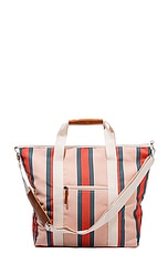 business & pleasure co. Cooler Tote Bag in Bistro Dusty Pink Stripe, view 2, click to view large image.