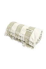 business & pleasure co. Holiday Blanket in Crew Sage Stripe, view 2, click to view large image.