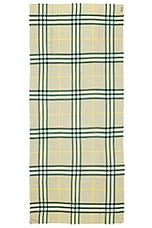 Burberry Check Print Scarf in Hunter, view 2, click to view large image.