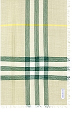 Burberry Check Print Scarf in Hunter, view 3, click to view large image.