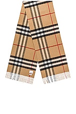 Burberry Giant Check Cashmere Scarf in Archive Beige, view 1, click to view large image.