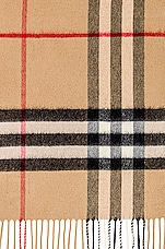 Burberry Giant Check Cashmere Scarf in Archive Beige, view 3, click to view large image.