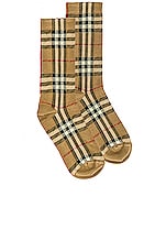 Burberry Socks in Archive Beige, view 1, click to view large image.