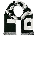 Burberry Football Scarf in Black, view 3, click to view large image.