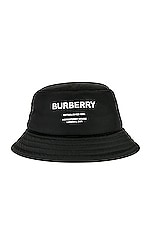 Burberry Nylon Padded Bucket Hat in Black, view 1, click to view large image.