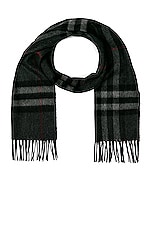 Burberry Giant Check Scarf in Charcoal, view 2, click to view large image.