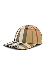 Burberry Check Cap in Archive Beige, view 2, click to view large image.