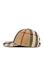 Burberry Check Cap in Archive Beige, view 3, click to view large image.