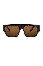 Burberry Micah Sunglasses in Black & Brown, view 1, click to view large image.