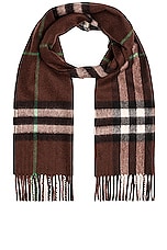 Burberry Giant Check Scarf in Brown, view 1, click to view large image.
