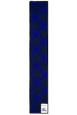 Burberry Wool Check Scarf in Navy, view 2, click to view large image.