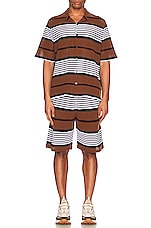 Burberry Triple Striped Short in Dark Birch Brown, view 4, click to view large image.