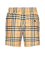 Burberry Martin Medium Checks Shorts in Dusty Orange Ip Chk, view 2, click to view large image.