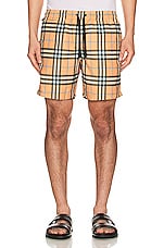 Burberry Martin Medium Checks Shorts in Dusty Orange Ip Chk, view 3, click to view large image.
