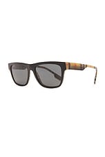 Burberry Square Sunglasses in Top Black, view 2, click to view large image.