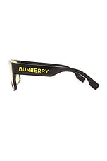 Burberry Square Knight Sunglasses in Black, view 3, click to view large image.