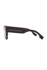 Burberry Square Knight Sunglasses in Matte Black, view 3, click to view large image.