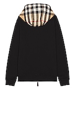 Burberry Samuel Zip Hoodie in Black, view 2, click to view large image.