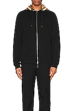 Burberry Samuel Zip Hoodie in Black, view 3, click to view large image.
