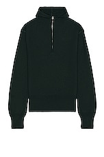 Burberry Half Zip Hoodie in Vine, view 1, click to view large image.