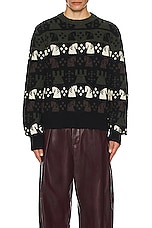 Burberry Pattern Sweater in Black Ip Pat, view 3, click to view large image.