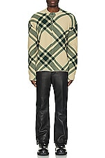 Burberry Check Pattern Cardigan Jacket in Flax Ip Check, view 4, click to view large image.