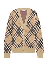 Burberry IP Check Cardigan in Sand Ip Check, view 1, click to view large image.