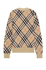 Burberry IP Check Cardigan in Sand Ip Check, view 2, click to view large image.